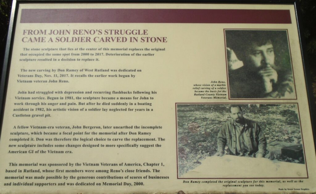 A SOLDIER CARVED IN STONE MEMORIAL PANEL