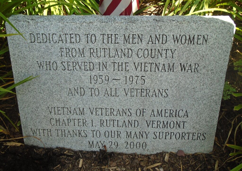 RUTLAND COUNTY VIETNAM VETERANS MEMORIAL
