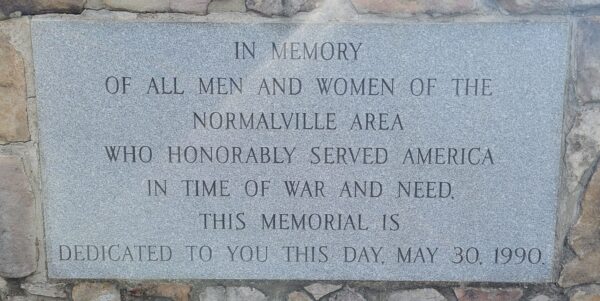 NORMALVILLE VETERANS MEMORIAL STONE