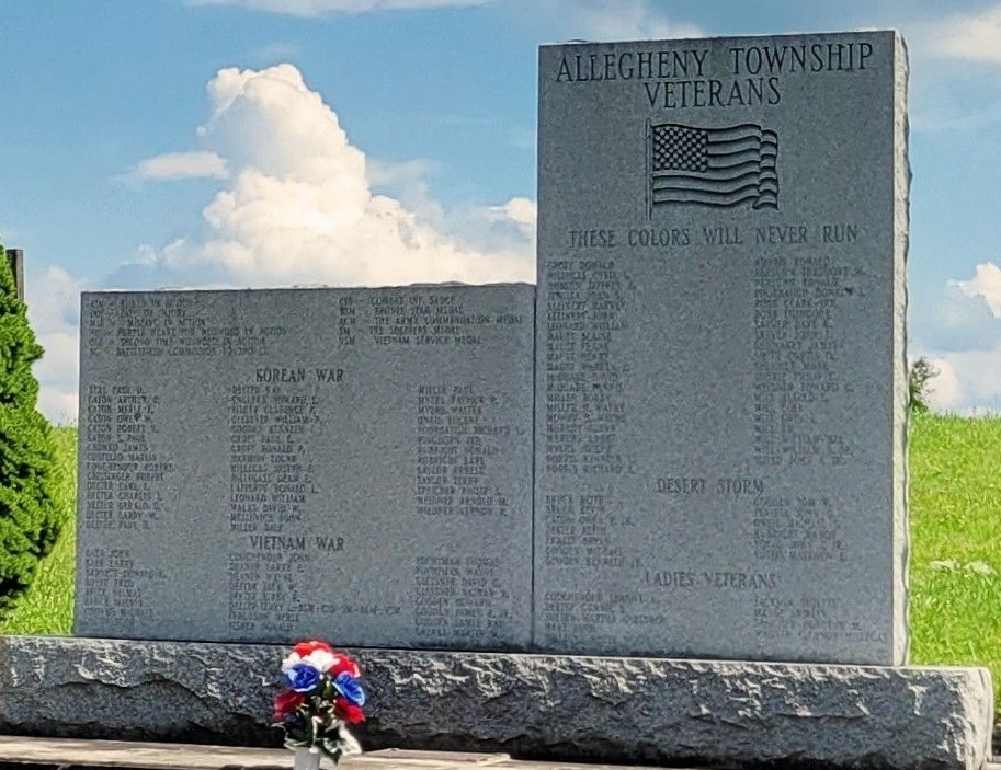 AL;LEGHENY TOWNSHIP VETERANS MEMORIAL FRONT