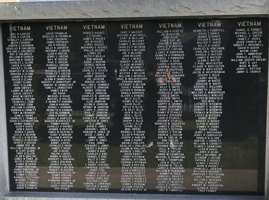 AVERY COUNTY SALUTE TO VETERANS MEMORIAL PLAQUE O