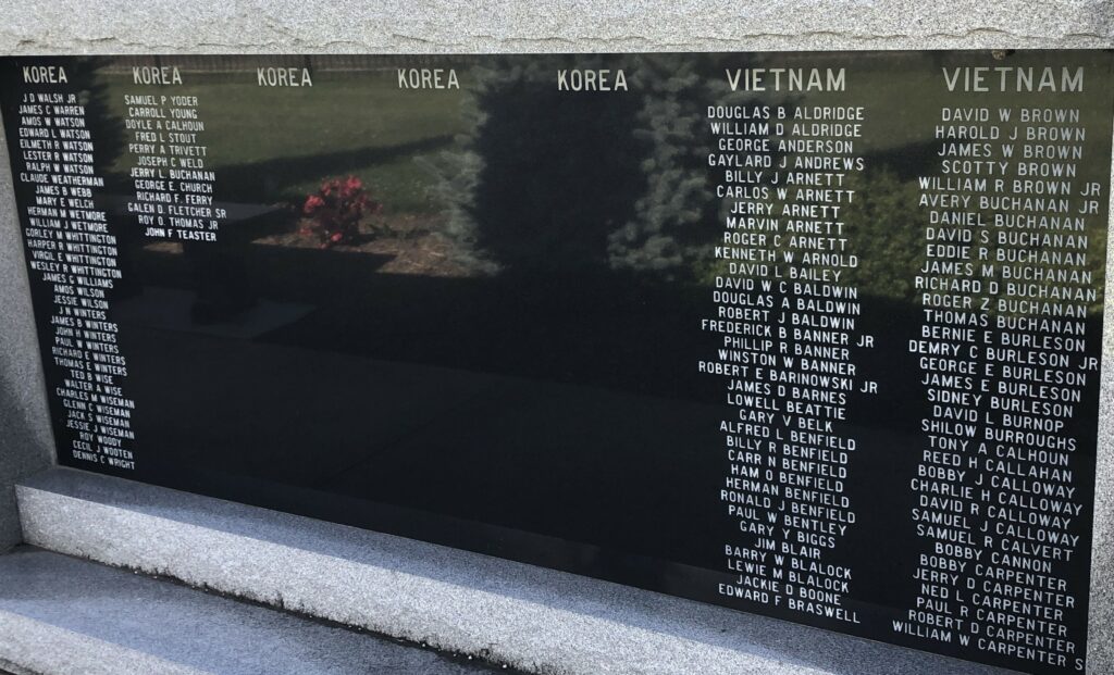 AVERY COUNTY SALUTE TO VETERANS MEMORIAL PLAQUE N