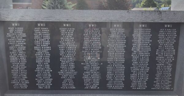 AVERY COUNTY SALUTE TO VETERANS MEMORIAL PLAQUE F