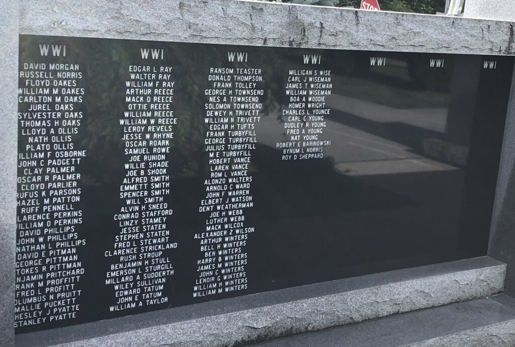 AVERY COUNTY SALUTE TO VETERANS MEMORIAL PLAQUE E