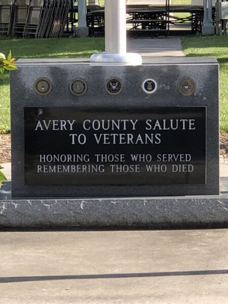 AVERY COUNTY SALUTE TO VETERANS MEMORIAL PLAQUE A