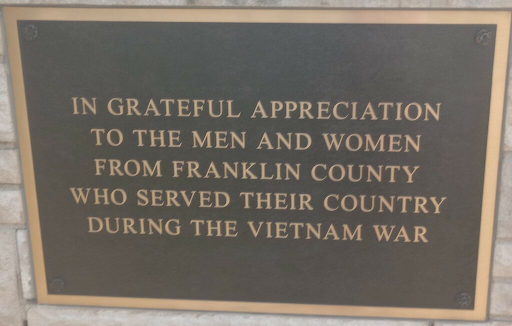 FRANKLIN COUNTY GRAND ARMY OF THE REPUBLIC MEMORIAL PLAQUE B