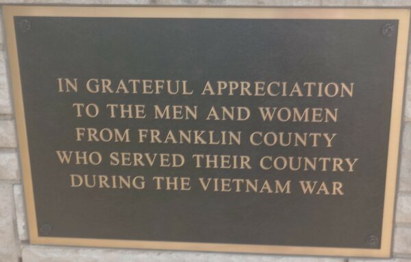 FRANKLIN COUNTY GRAND ARMY OF THE REPUBLIC MEMORIAL PLAQUE B
