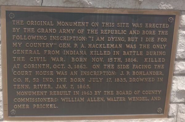 FRANKLIN COUNTY GRAND ARMY OF THE REPUBLIC MEMORIAL PLAQUE A