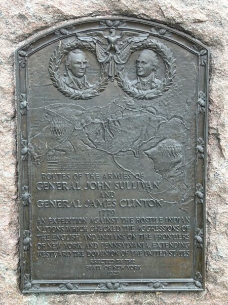AUBURN ROUTES OF THE ARMIES OF GENERAL JOHN SULLIVAN AND GENERAL JAMES CLINTON MEMORIAL PLAQUE FRONT
