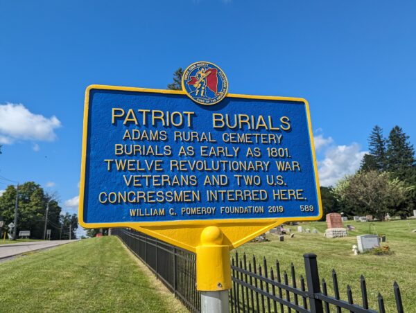 PATRIOT BURIALS ADAMS RURAL CEMETERY MEMORIAL MARKER