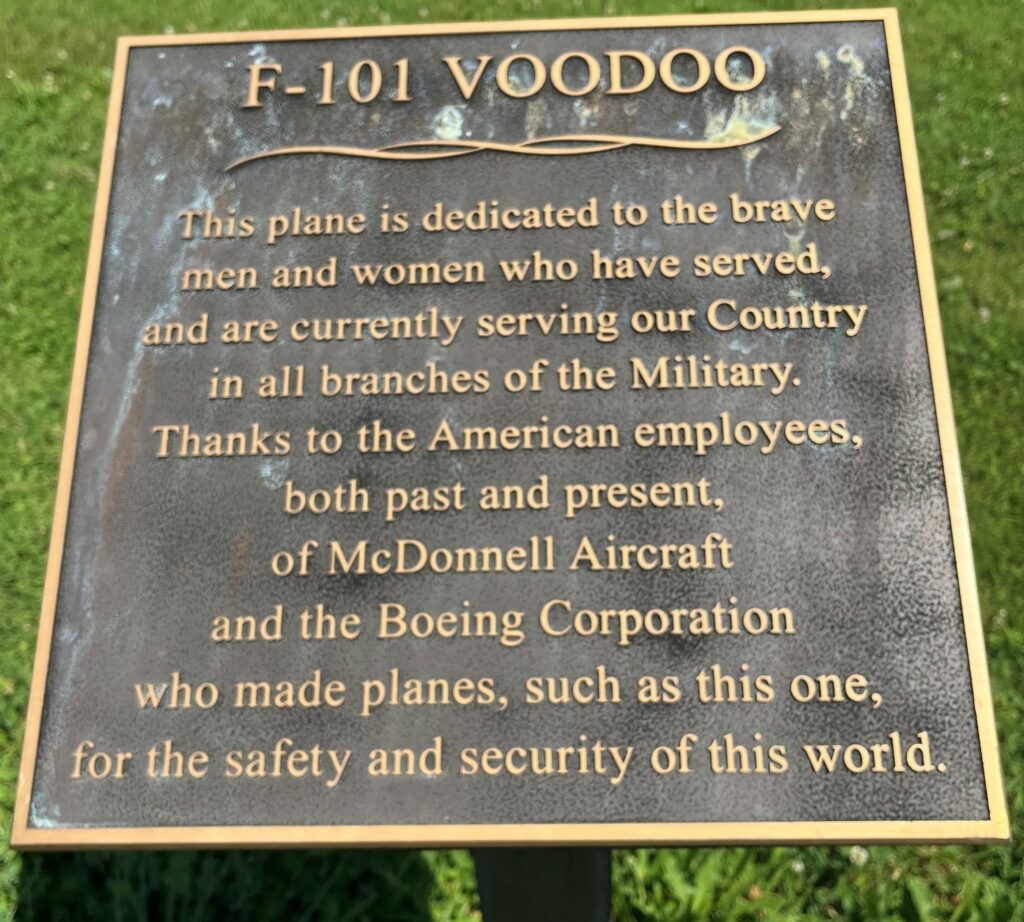 F-101 VOODOO MEMORIAL PLAQUE