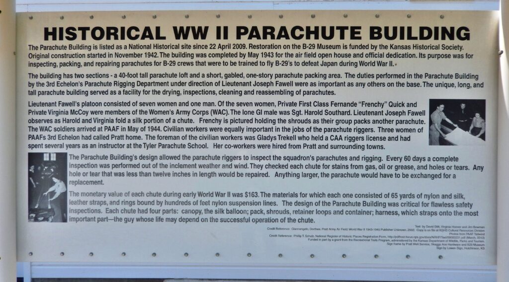 HISTORICAL WW II PARACHUTE BUILDING MEMORIAL PLAQUE