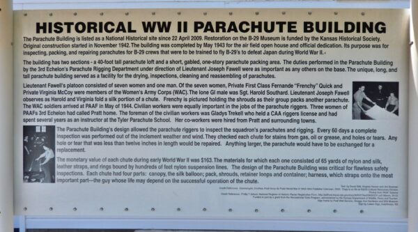 HISTORICAL WW II PARACHUTE BUILDING MEMORIAL PLAQUE