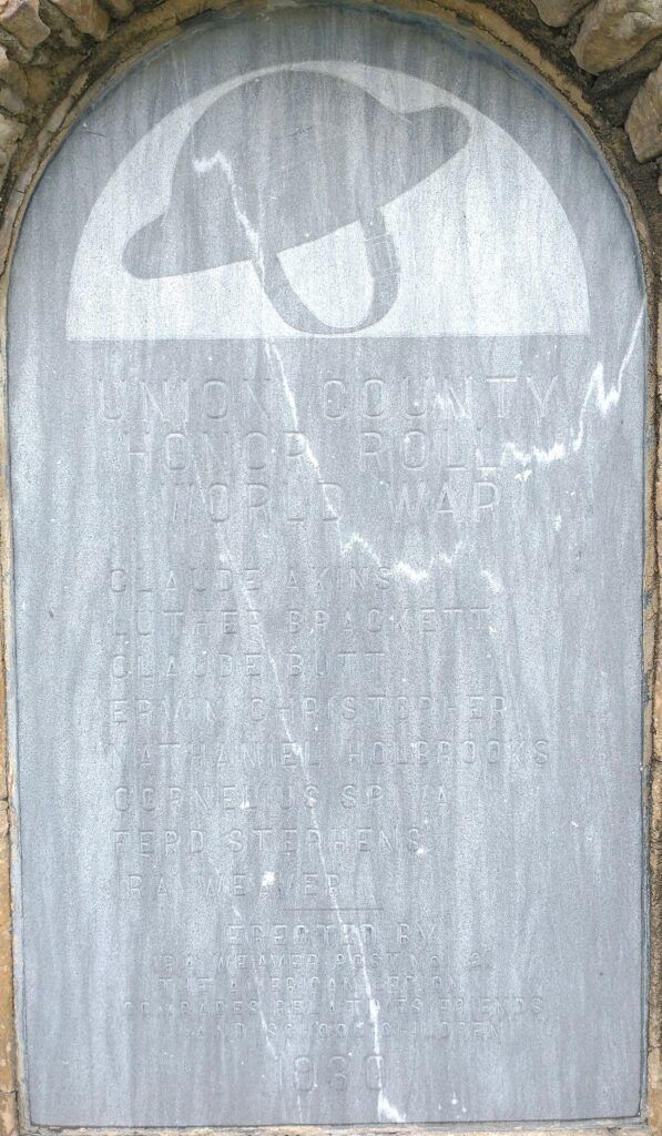 UNION COUNTY, GEORGIA WORLD WAR HONOR ROLL MEMORIAL  STONE