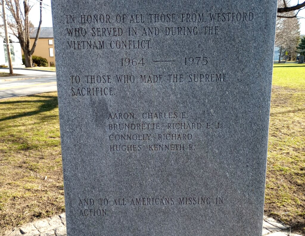 WESTFORD VIETNAM & KOREAN VETS MEMORIAL SIDE C