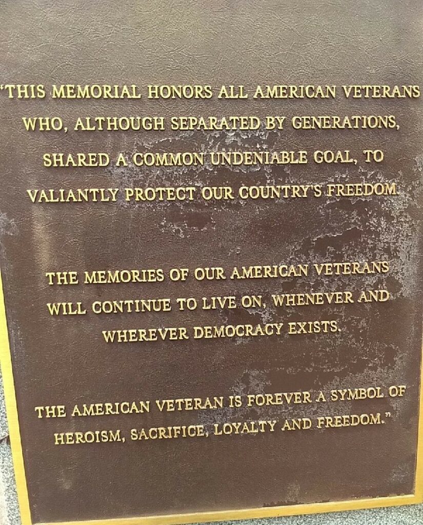 PARSIPPANY ALL AMERICAN VETERANS MEMORIAL PLAQUE