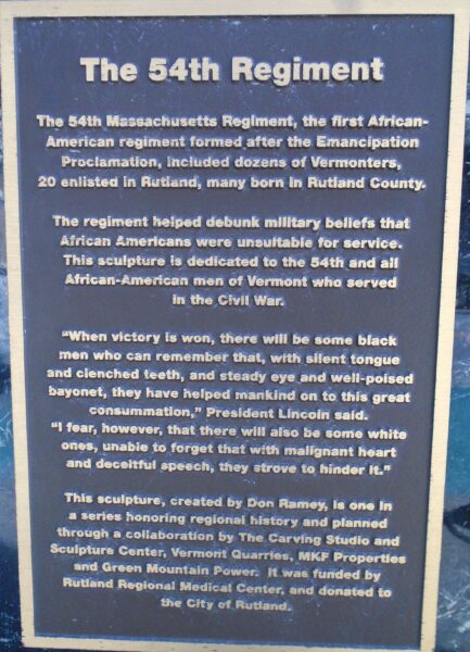 THE 54TH REGIMENT WAR MEMORIAL PLAQUE