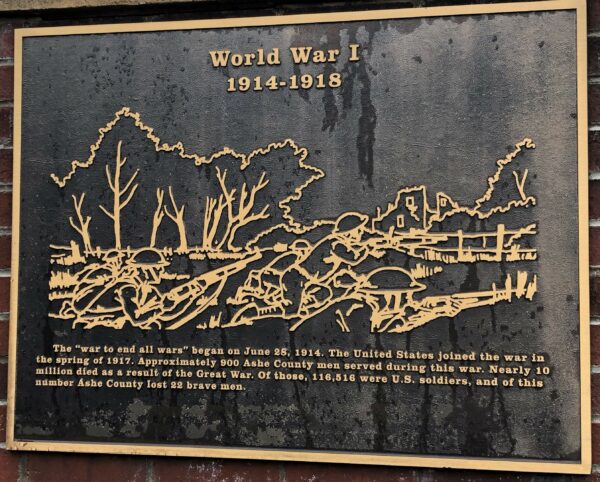 ASHE COUNTY ALL WARS VETERANS MEMORIAL PLAQUE E