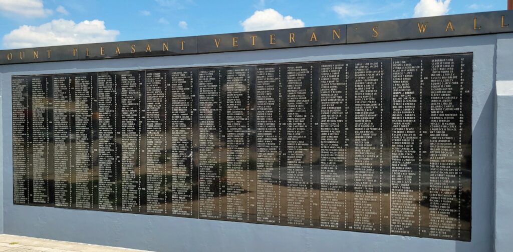 MOUNT PLEASANT VETERAN’S WALL CLOSE-UP