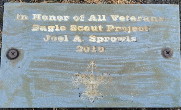 JOEL A. SPROWLS EAGLE SCOUT PROJECT ALL VETERANS MEMORIAL FLAGPOLE STONE