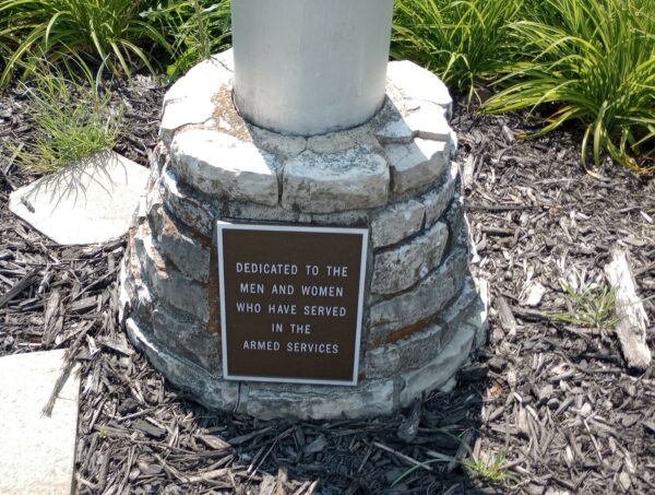 VAN BUREN ARMED SERVICES MEMORIAL FLAGPOLE PLAQUE