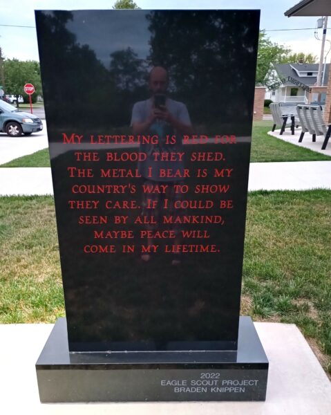 FORT JENNINGS COMBAT WOUNDED VETERANS MEMORIAL BACK