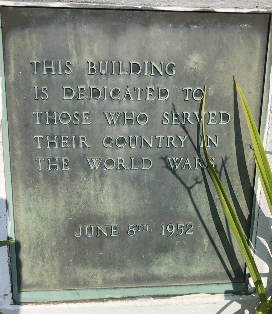 AMERICAN LEGION POST 771 WAR MEMORIAL BUILDING PLAQUE
