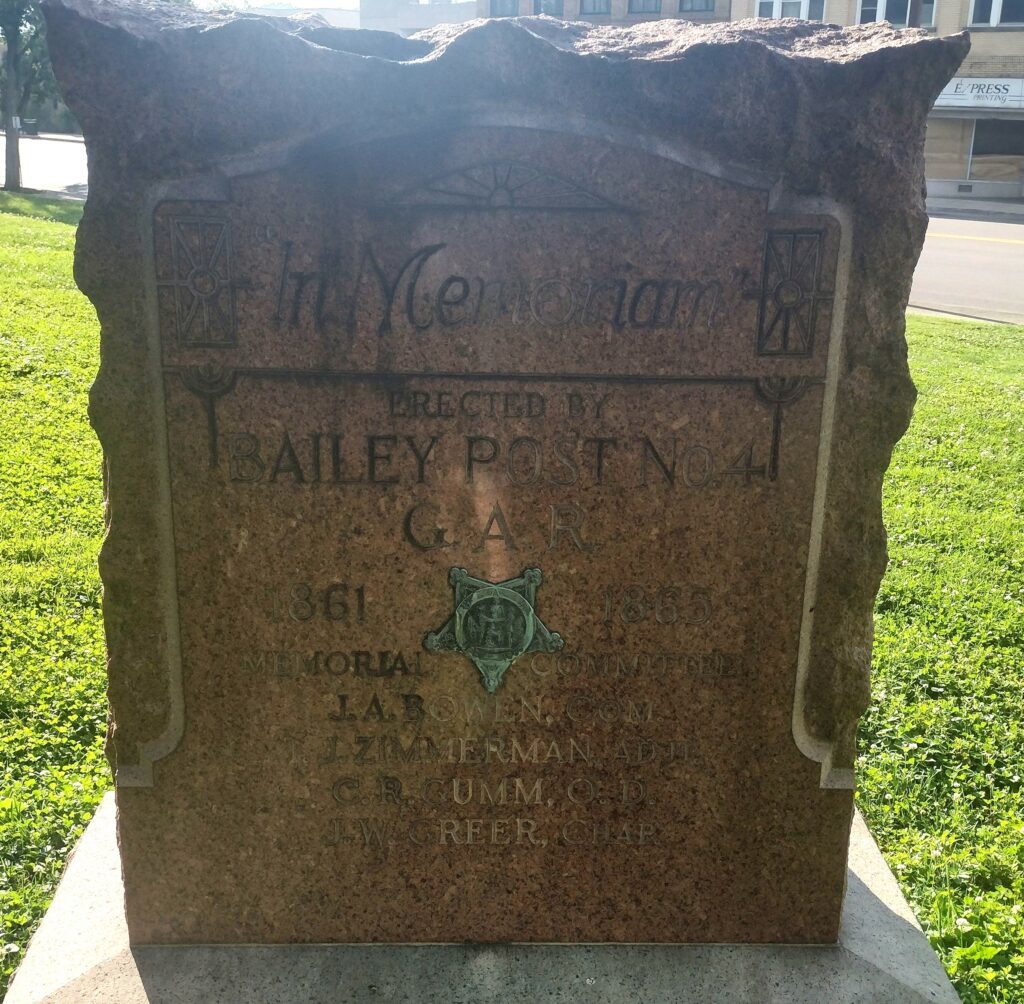 BAILEY POST NO. 4 G.A.R. CIVIL WAR MEMORIAL