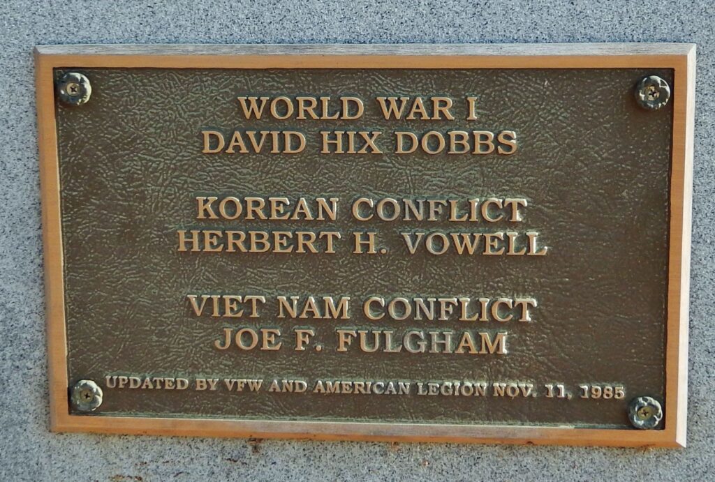 CHOCTAW COUNTY WAR MEMORIAL PLAQUE