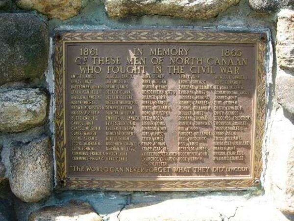 NORTH CANAAN VETERANS CIVIL WAR MEMORIAL PLAQUE