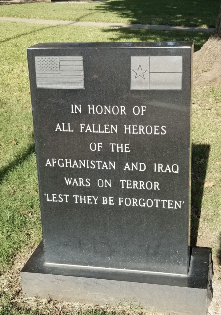 LLANO COUNTY AFGHANISTAN AND IRAQ WARS ON TERROR MEMORIAL