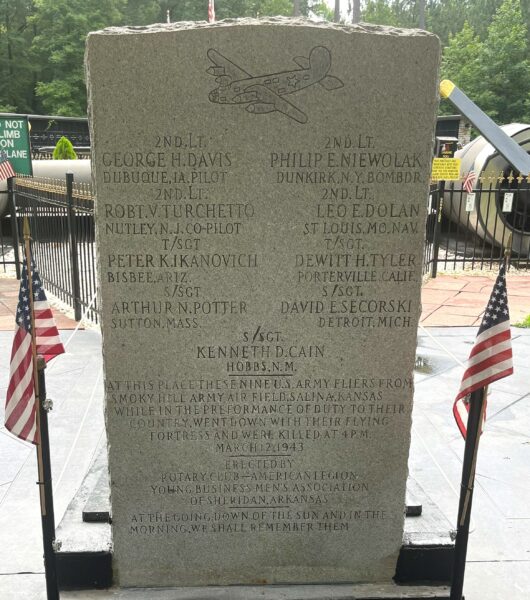 FLYING FORTRESS FROM SMOKY HILL ARMY AIR FIELD CRASH MEMORIAL