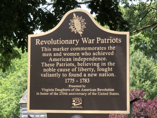 BLACKSBURG, VA REVOLUTIONARY WAR PATRIOTS MEMORIAL MARKER