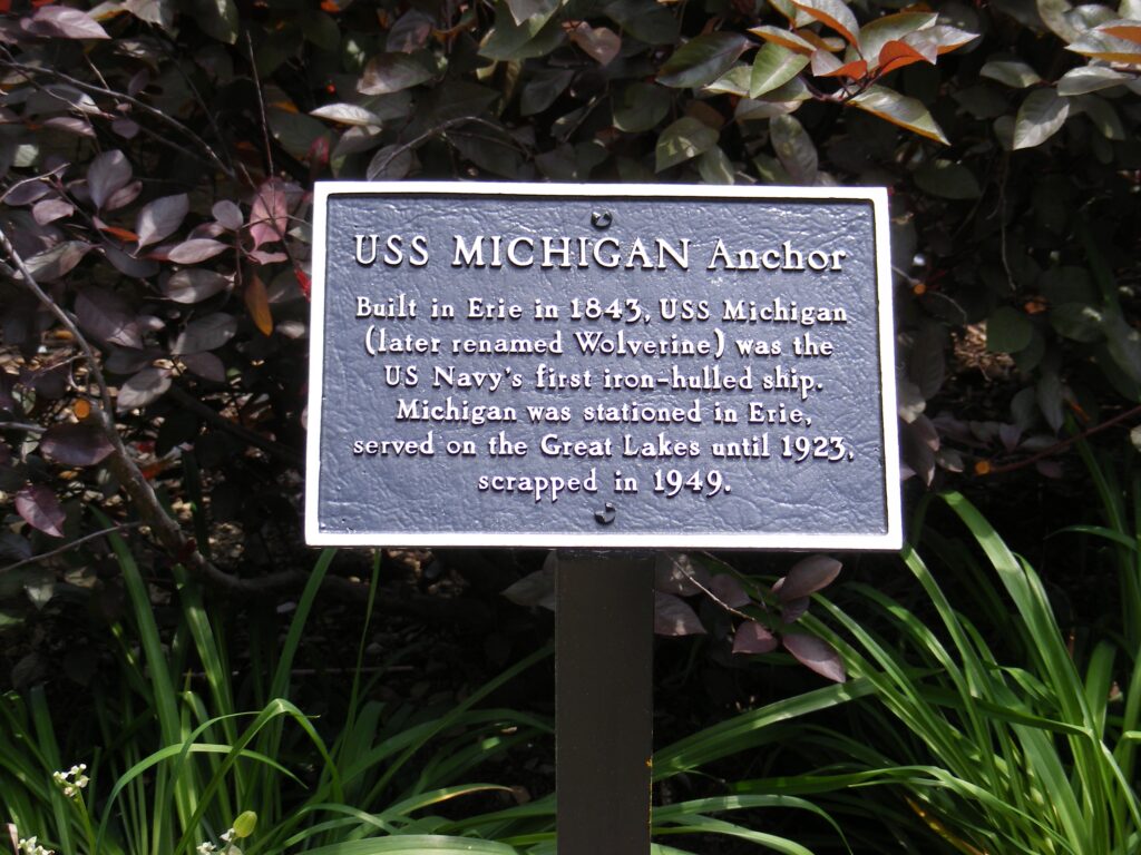 USS MICHIGAN ANCHOR MEMORIAL PLAQUE