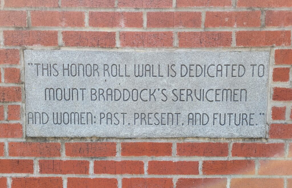 MOUNT BRADDOCK’S VETERANS MEMORIAL STONE