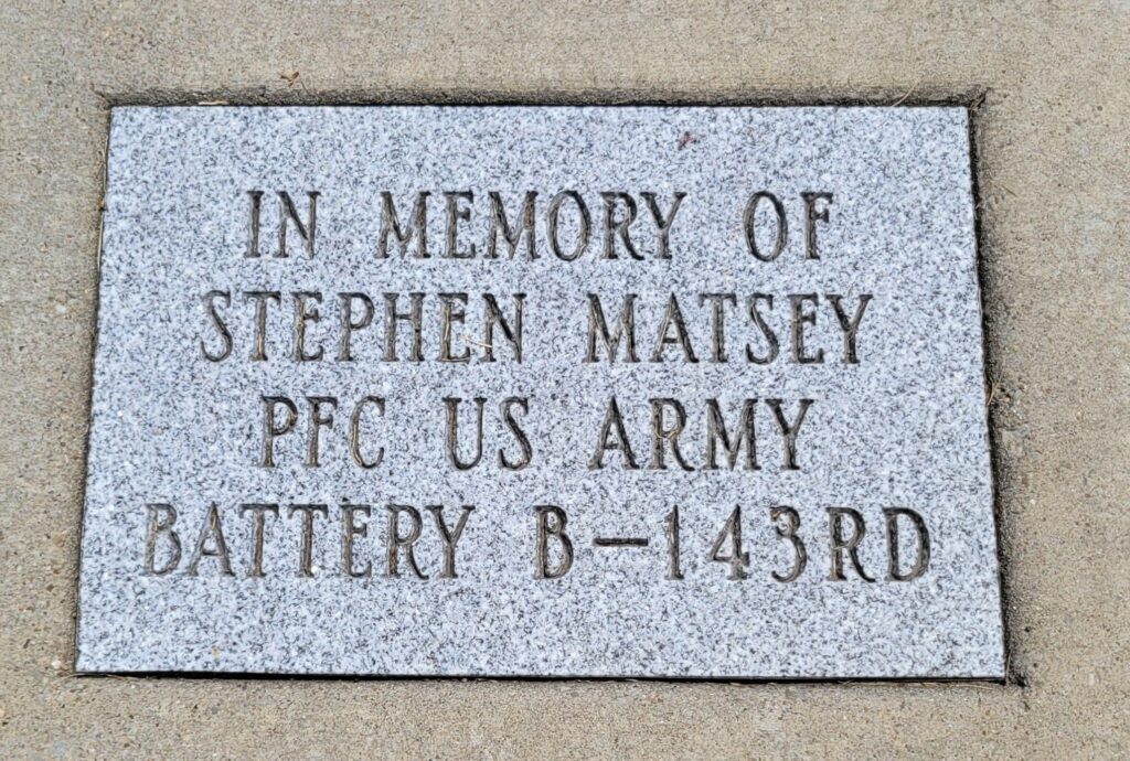 STEPHEN MATSEY MEMORIAL STONE