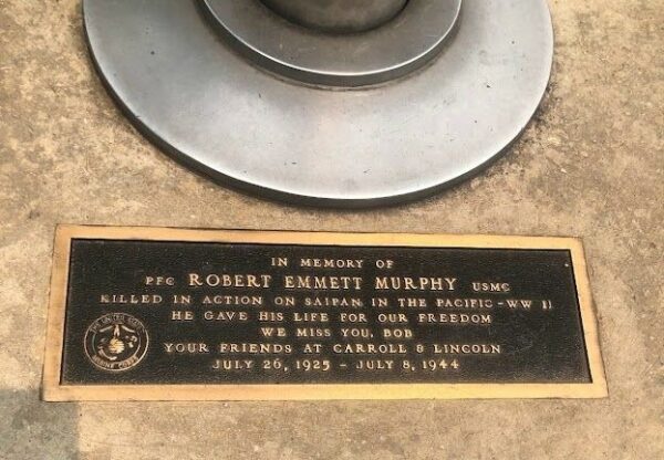 PFC ROBERT EMMETT MURPHY MEMORIAL FLAGPOLE PLAQUE