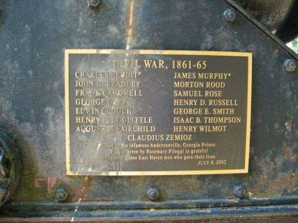 EAST HAVEN VETERANS MEMORIAL CANNON CIVIL WAR PLAQUE