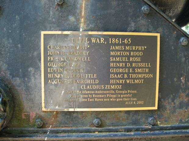 EAST HAVEN VETERANS MEMORIAL CANNON CIVIL WAR PLAQUE