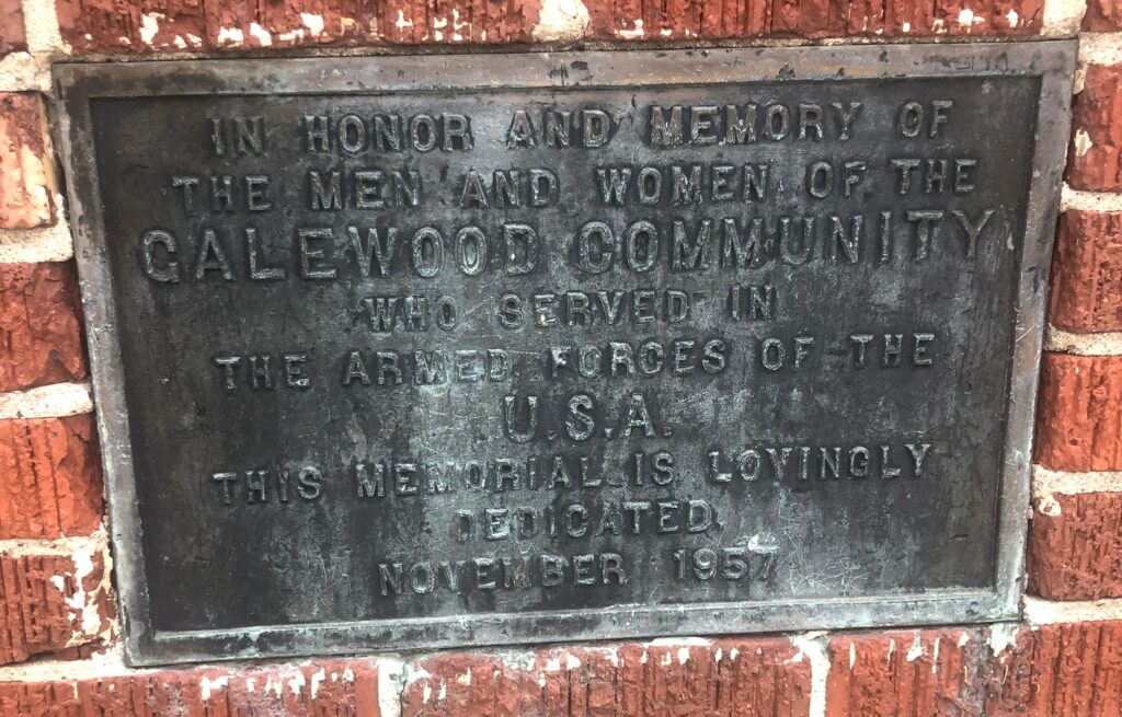 GALEWOOD COMMUNITY ARMED FORCES MEMORIAL PLAQUE