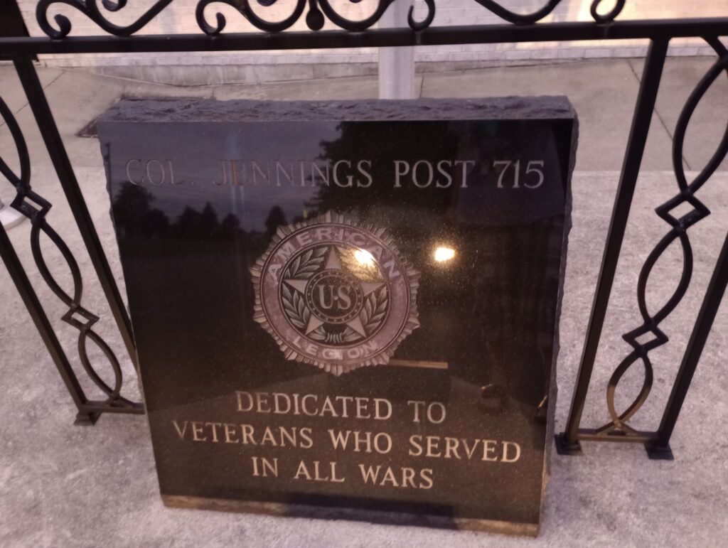 COL. JENNINGS POST 715 ALL WAR VETERANS MEMORIAL