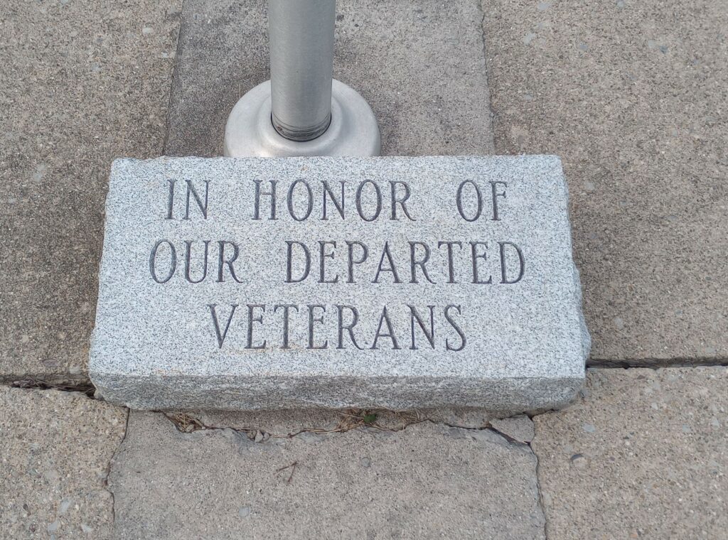 ON HONOR OF OUR DEPARTED VETERANS MEMORIAL FLAGPOLE STONE