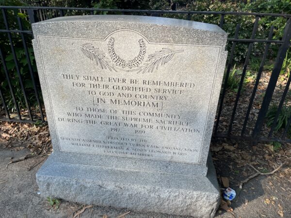 SEVENTH ASSEMBLY DISTRICT DEMOCRATIC ORGANIZATION GREAT WAR MEMORIAL