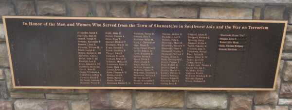 TOWN OF SKANEATELES SOUTHWEST ASIA AND WAR ON TERRORISM MEMORIAL PLAQUE
