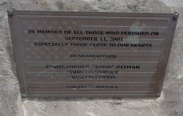 SKANEATELES SEPTEMBER 11, 2001 MEMORIAL PLAQUE