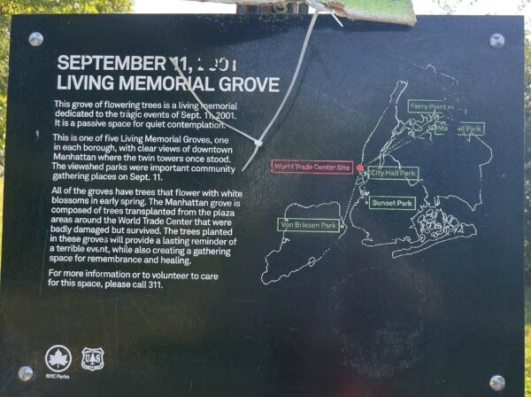 BROOKLYN SEPTEMBER 11, 2O01 LIVING MEMORIAL GROVE MARKER