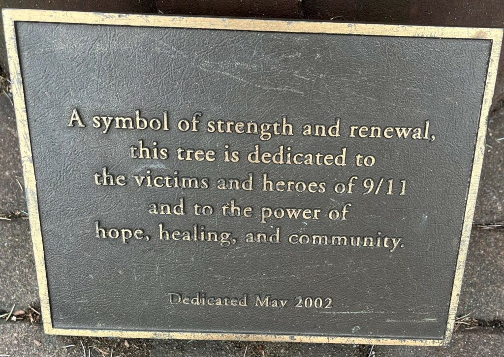FLUSHING 9/11 MEMORIAL TREE PLAQUE