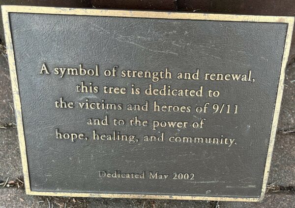 FLUSHING 9/11 MEMORIAL TREE PLAQUE