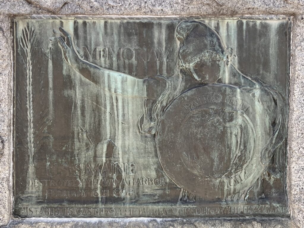 ANGELUS ROSEDALE CEMETERY U.S.S. MAINE MEMORIAL PLAQUE