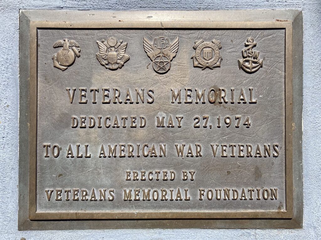 TO ALL AMERICAN WAR VETERANS MEMORIAL PLAQUE